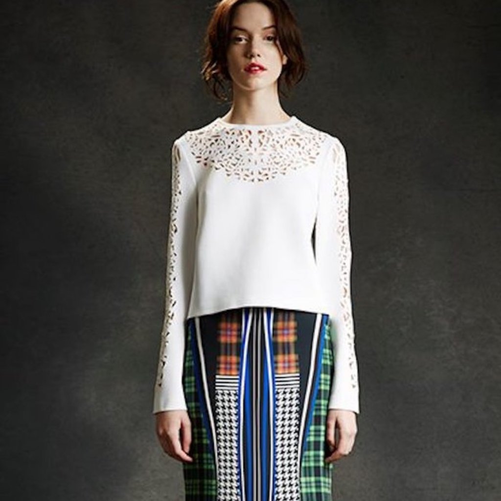 Clover Canyon White Laser Crop Top